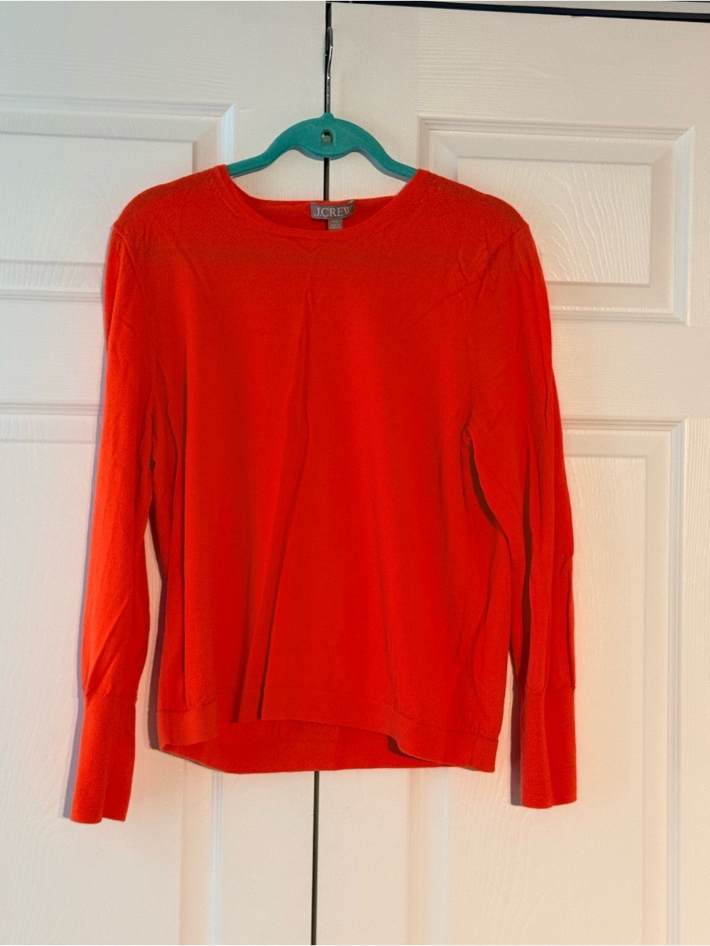 J. Crew Women's Orange Long-Sleeve Crewneck Sweater